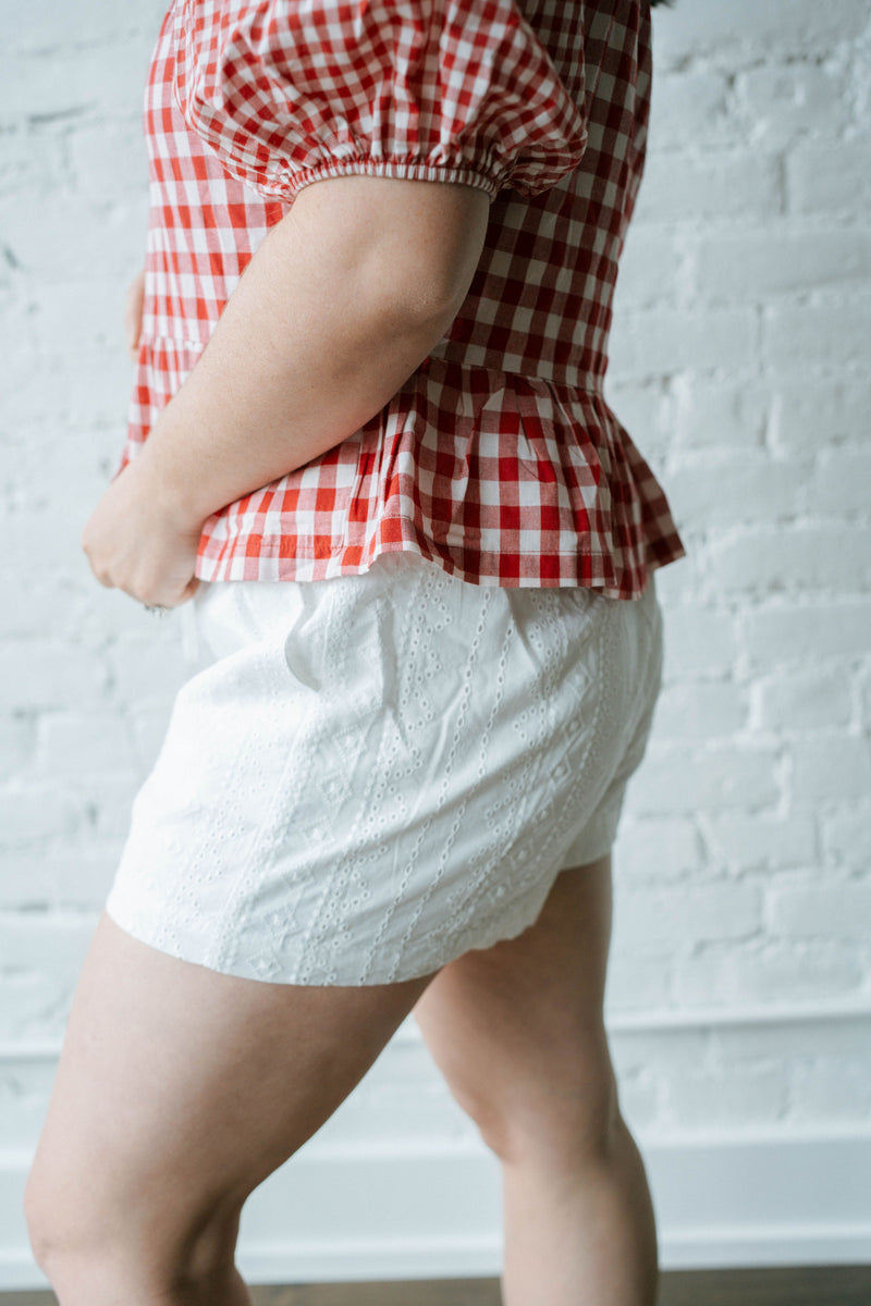Red Plaid Tie Top