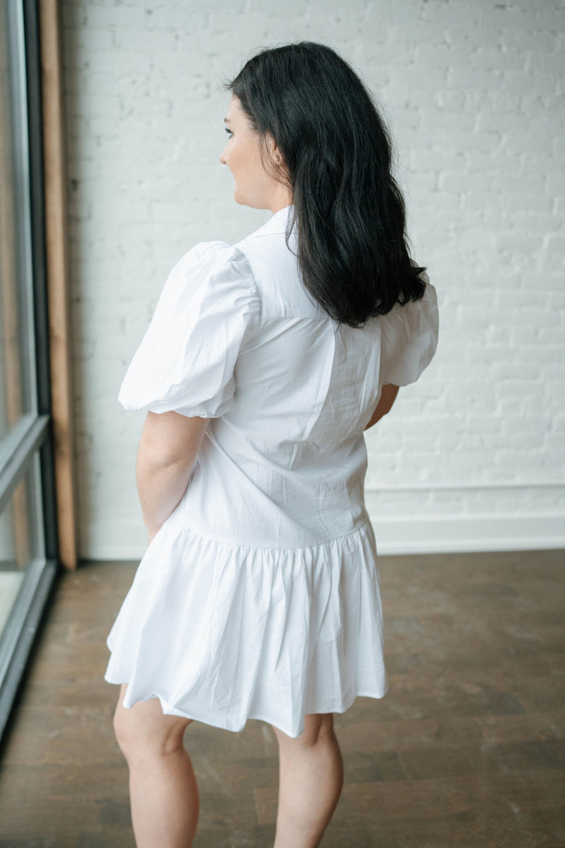 White Collard Dress