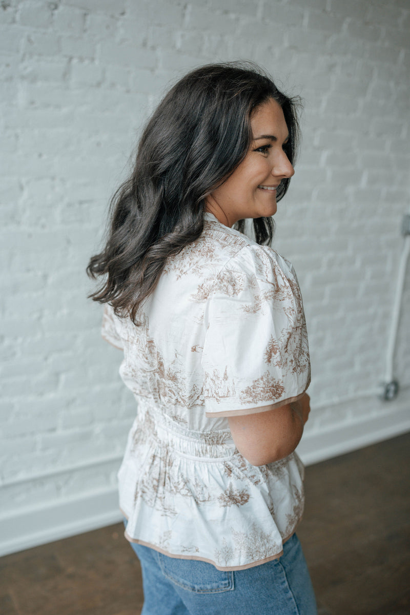 Toile Print Top