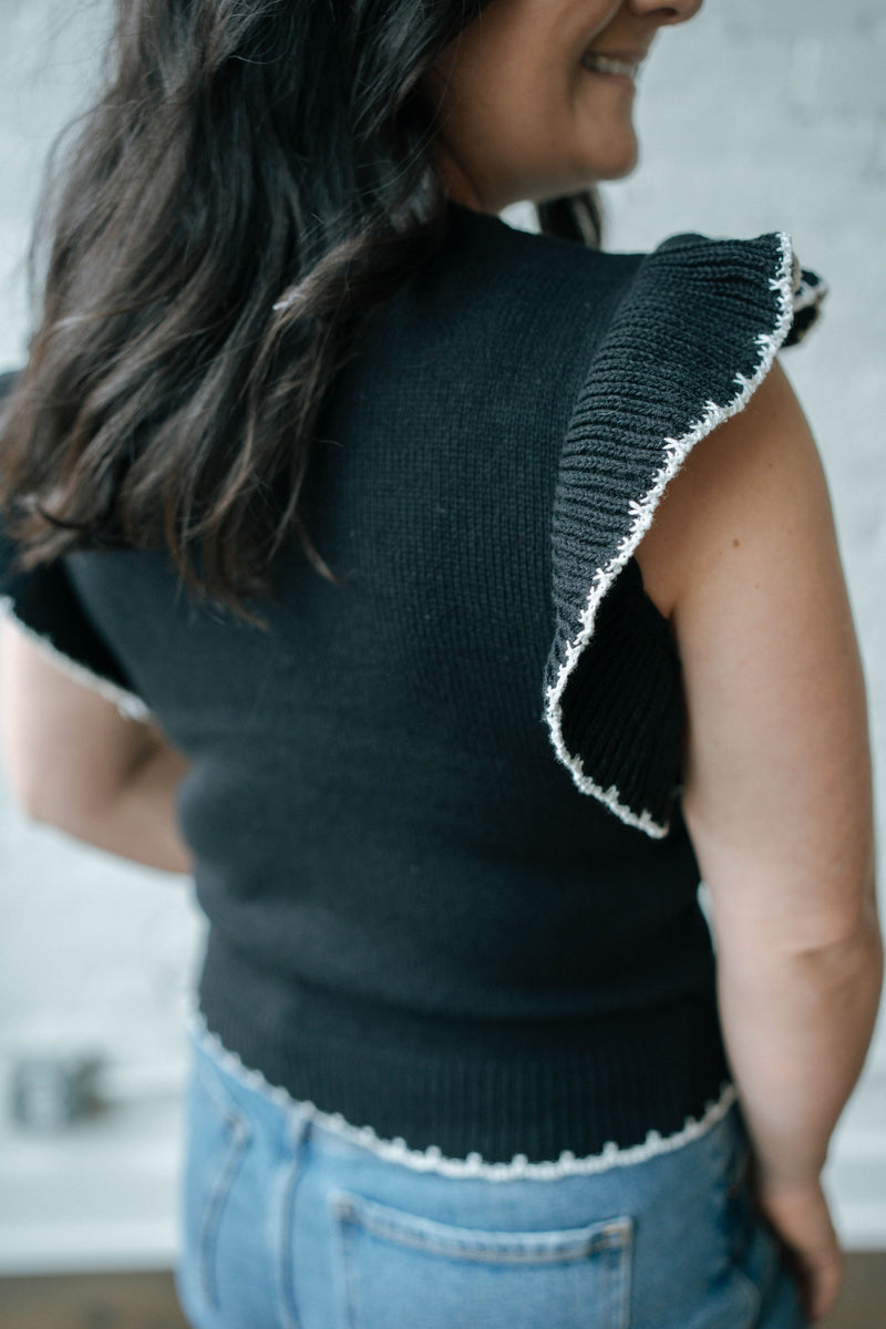 Classic Black & White Sweater Top