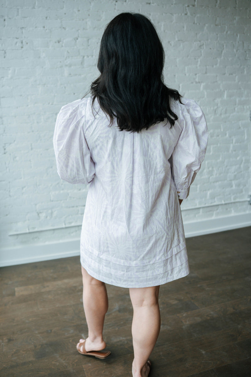 Classic Purple Print Dress