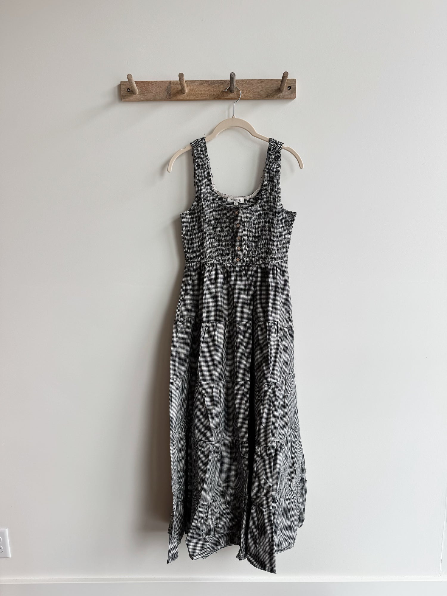 Plaid Tiered Midi Dress