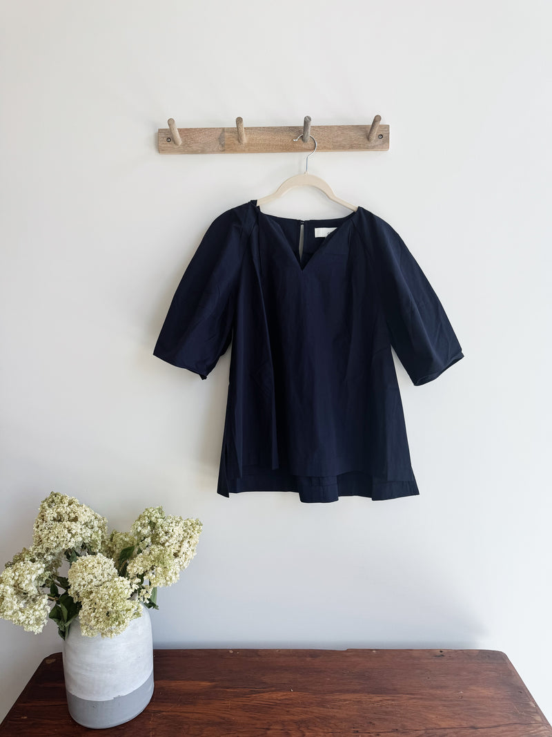 Solid V-Neck Blouse