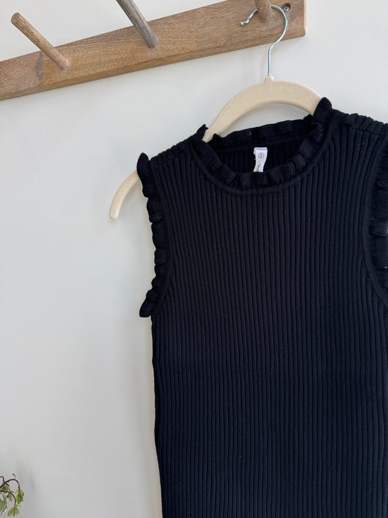Ruffle Ribbed Sweater Tank