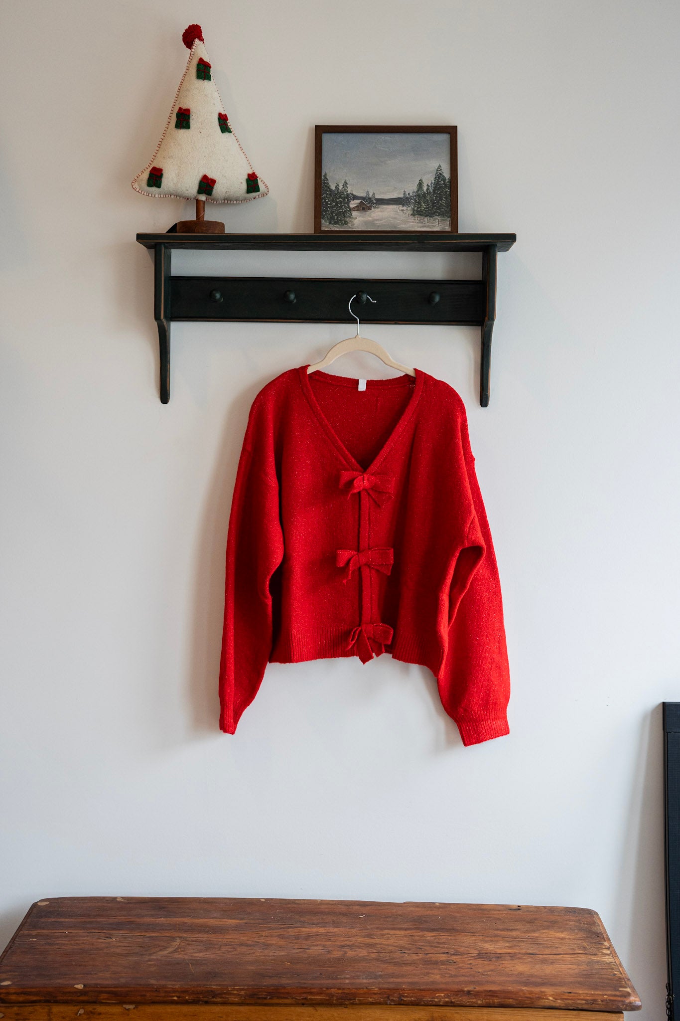 Red Bow Cardigan