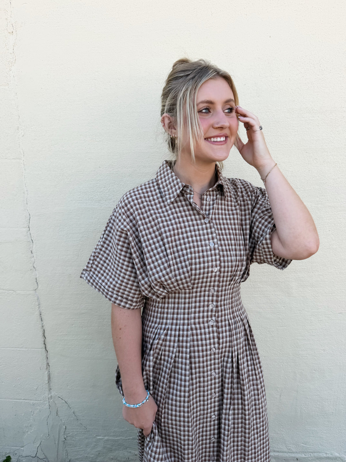 The Brownstone Gingham Dress