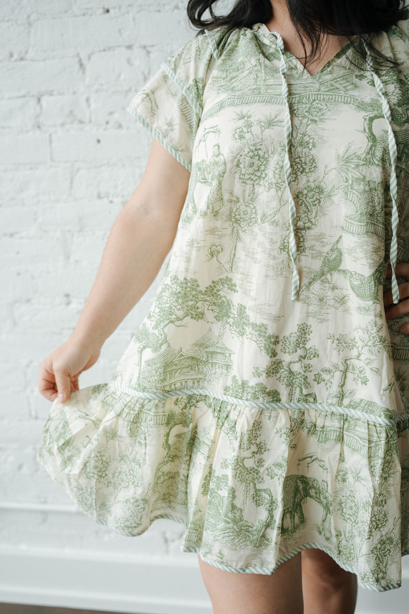 Toile Print Dress