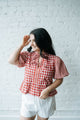Red Plaid Tie Top