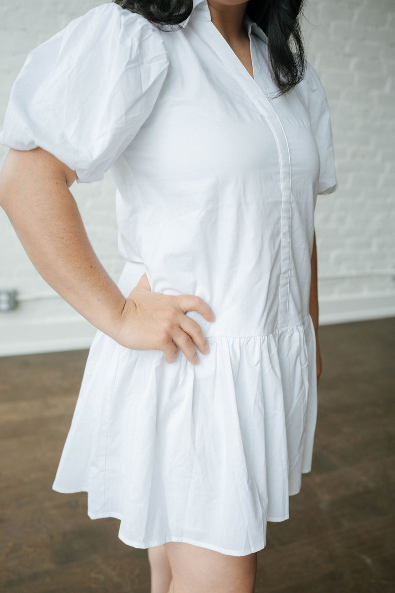 White Collard Dress