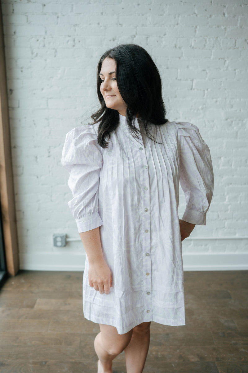 Classic Purple Print Dress