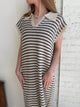 Collared Stripe Sweater Dress