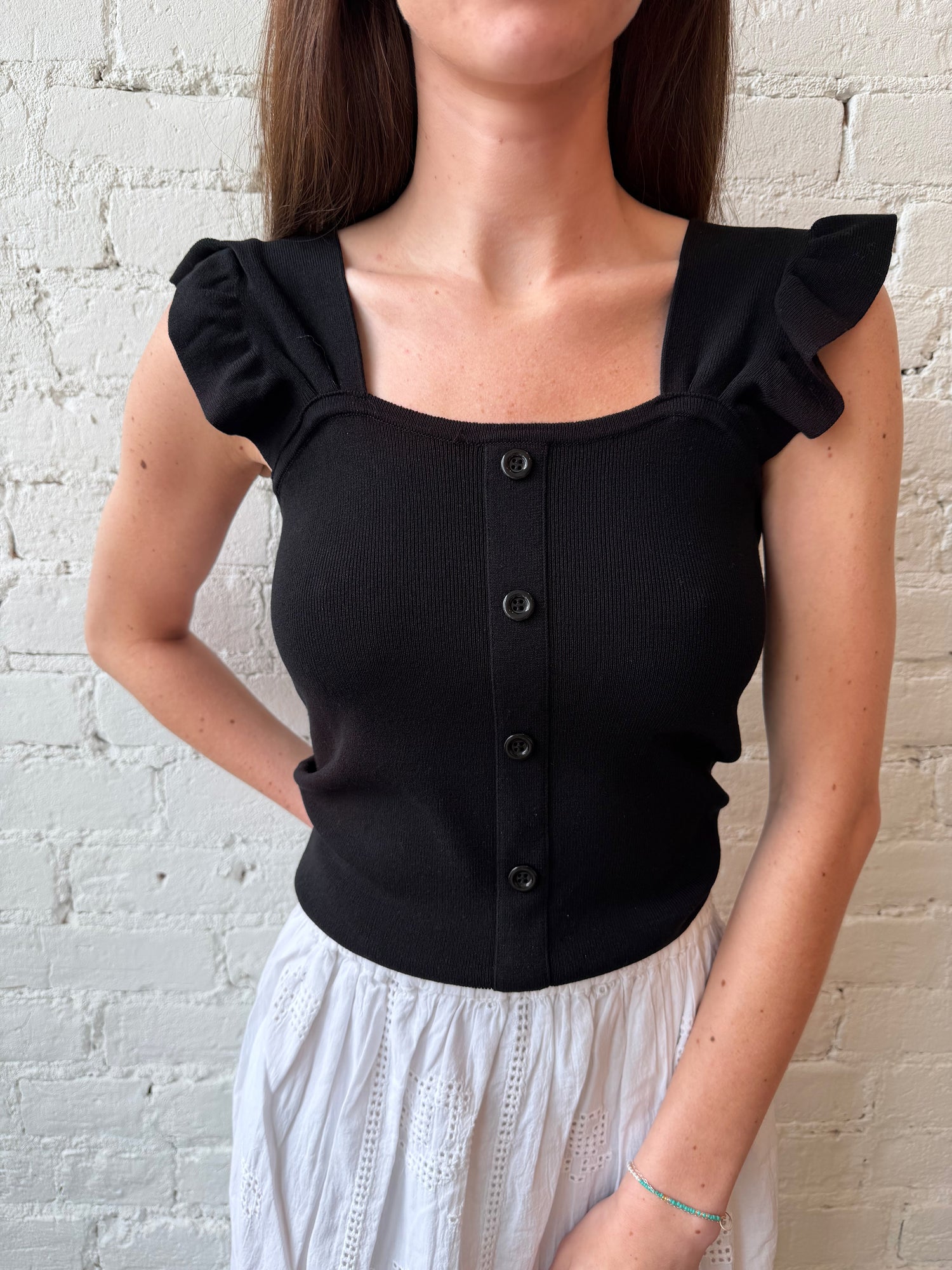 Noir Petal Knit Tank