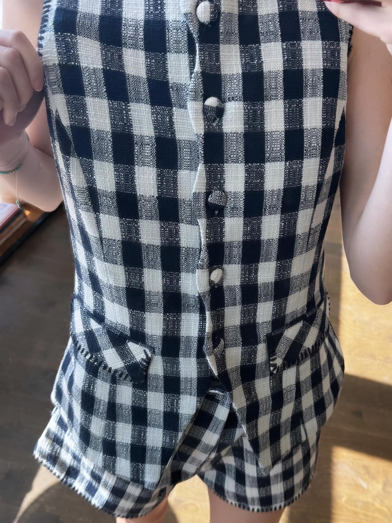 Gingham Vest Set