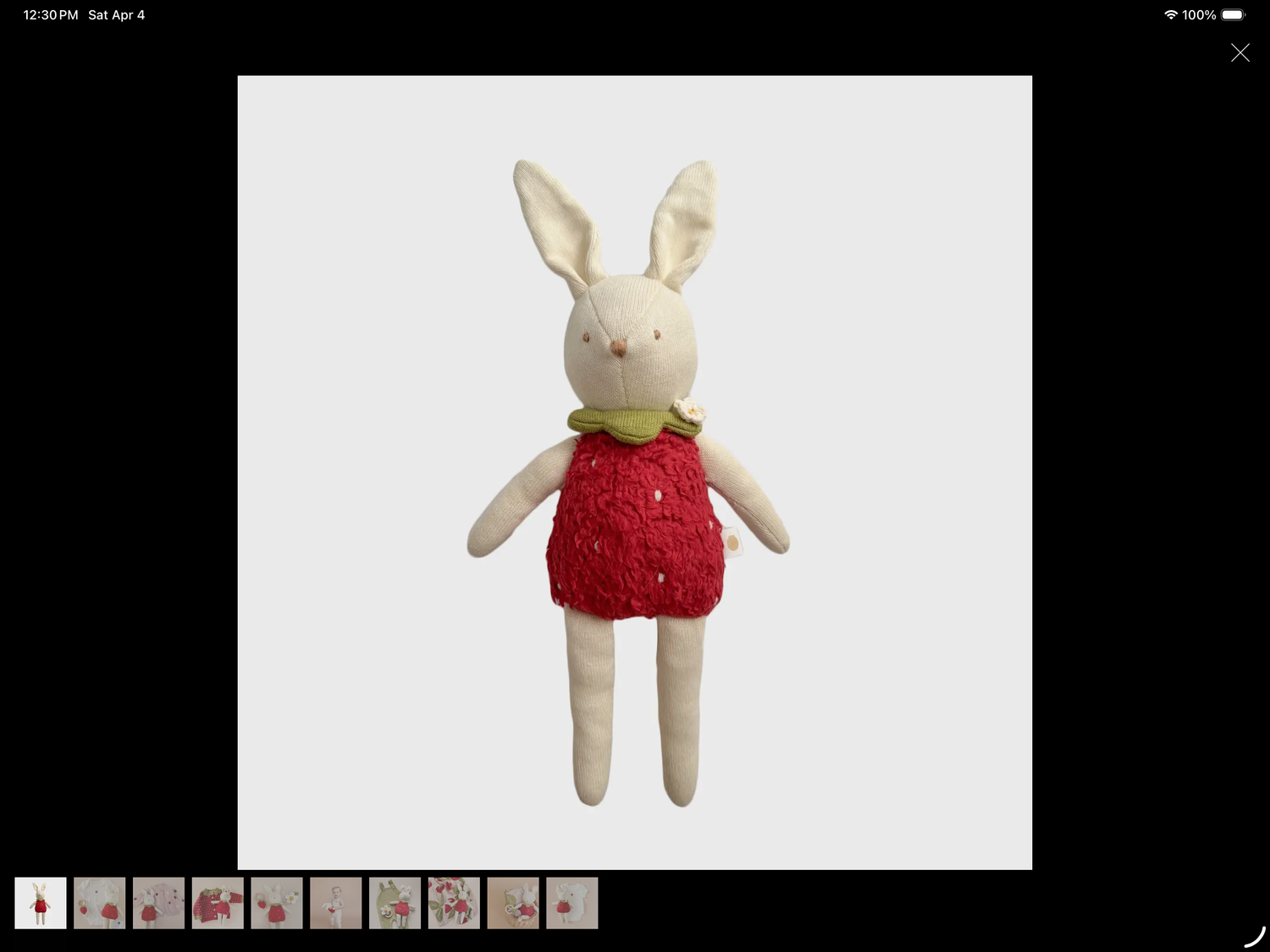 Plush Strawberry Bunny Toy