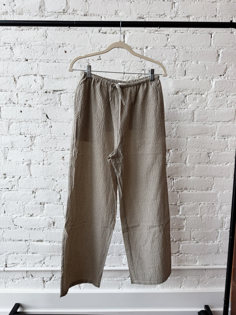 The Olive Gingham Pant