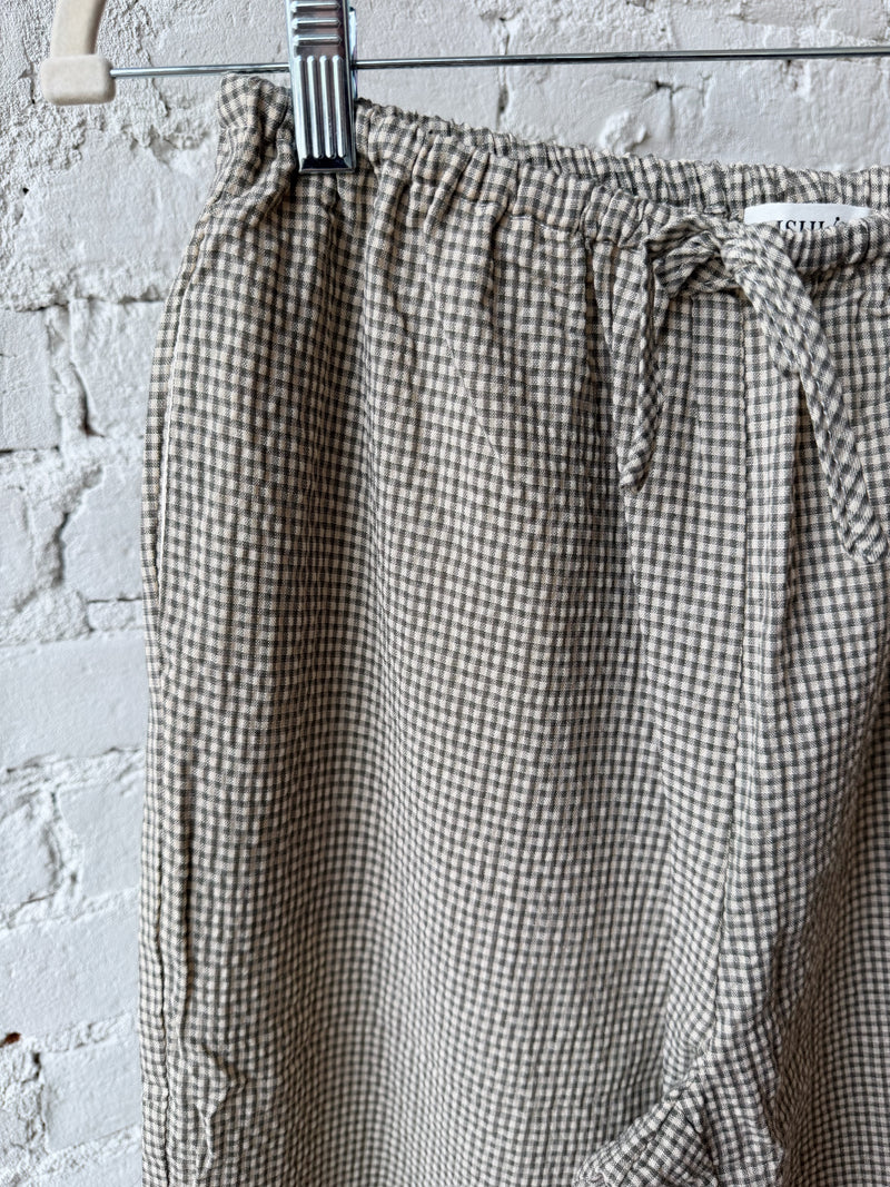 The Olive Gingham Pant