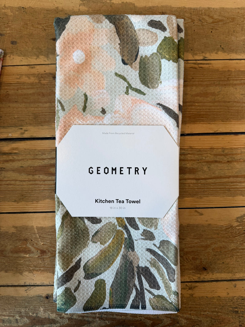 Painted Blossoms Tea Towel