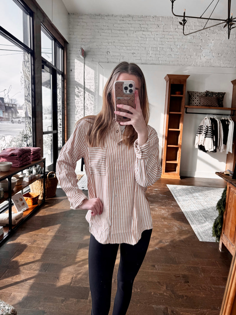 Brown Button Front