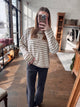 Button Down Striped Cardigan