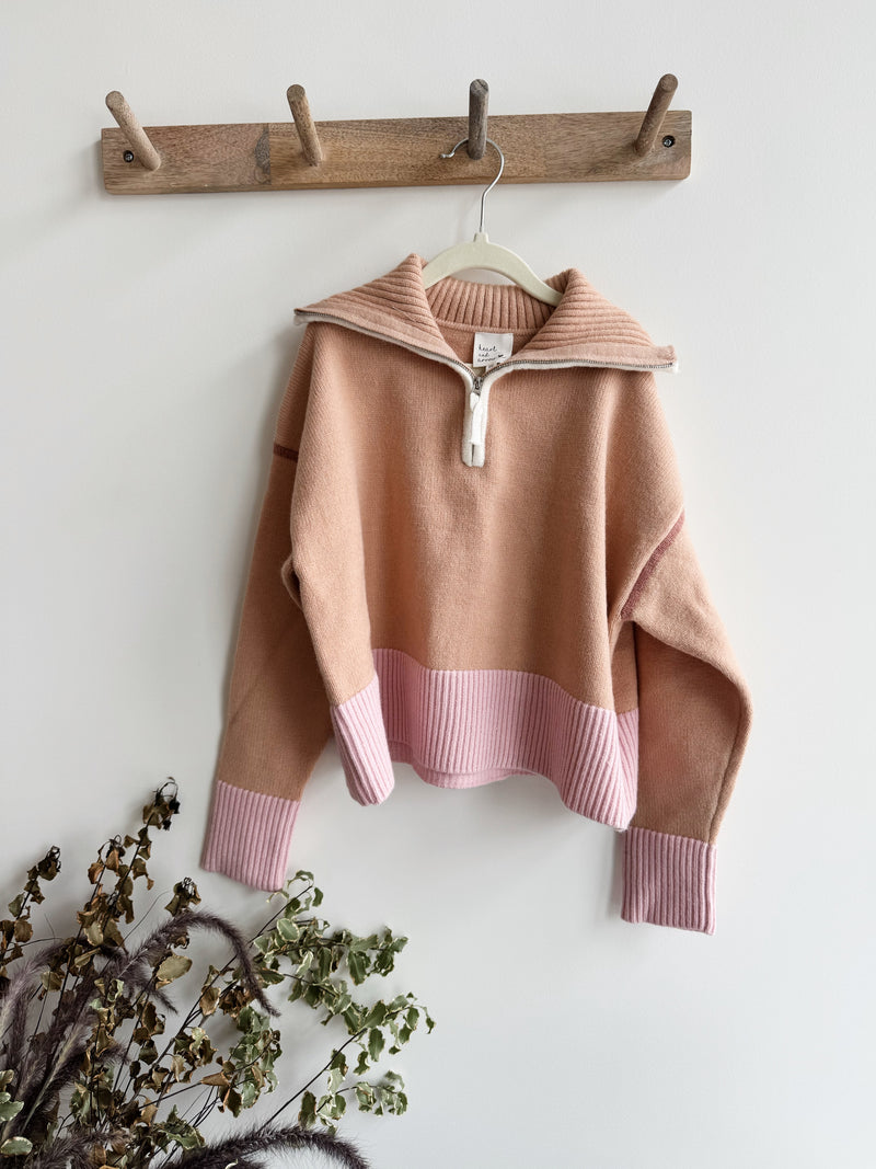 Girls Half Zip Sweater