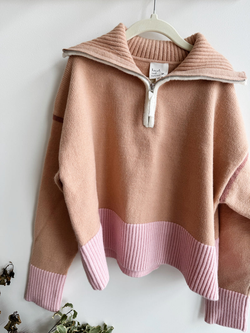 Girls Half Zip Sweater