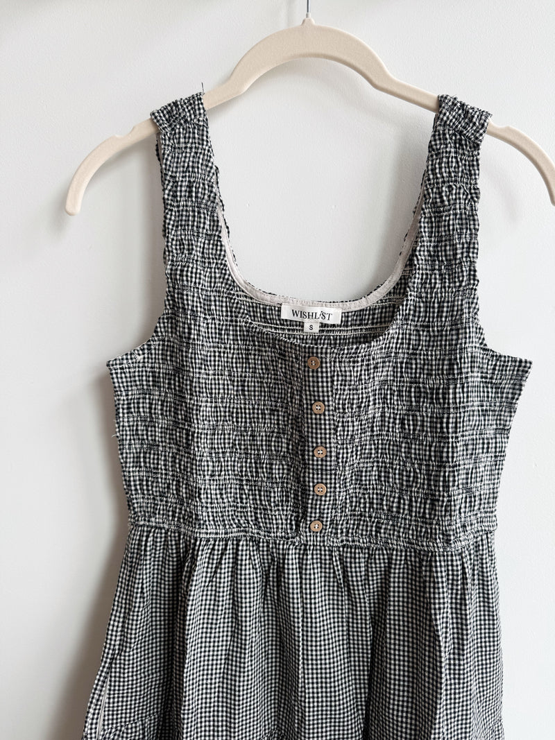 Plaid Tiered Midi Dress