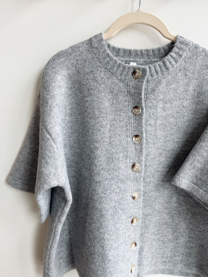 Half Sleeve Button Up Sweater