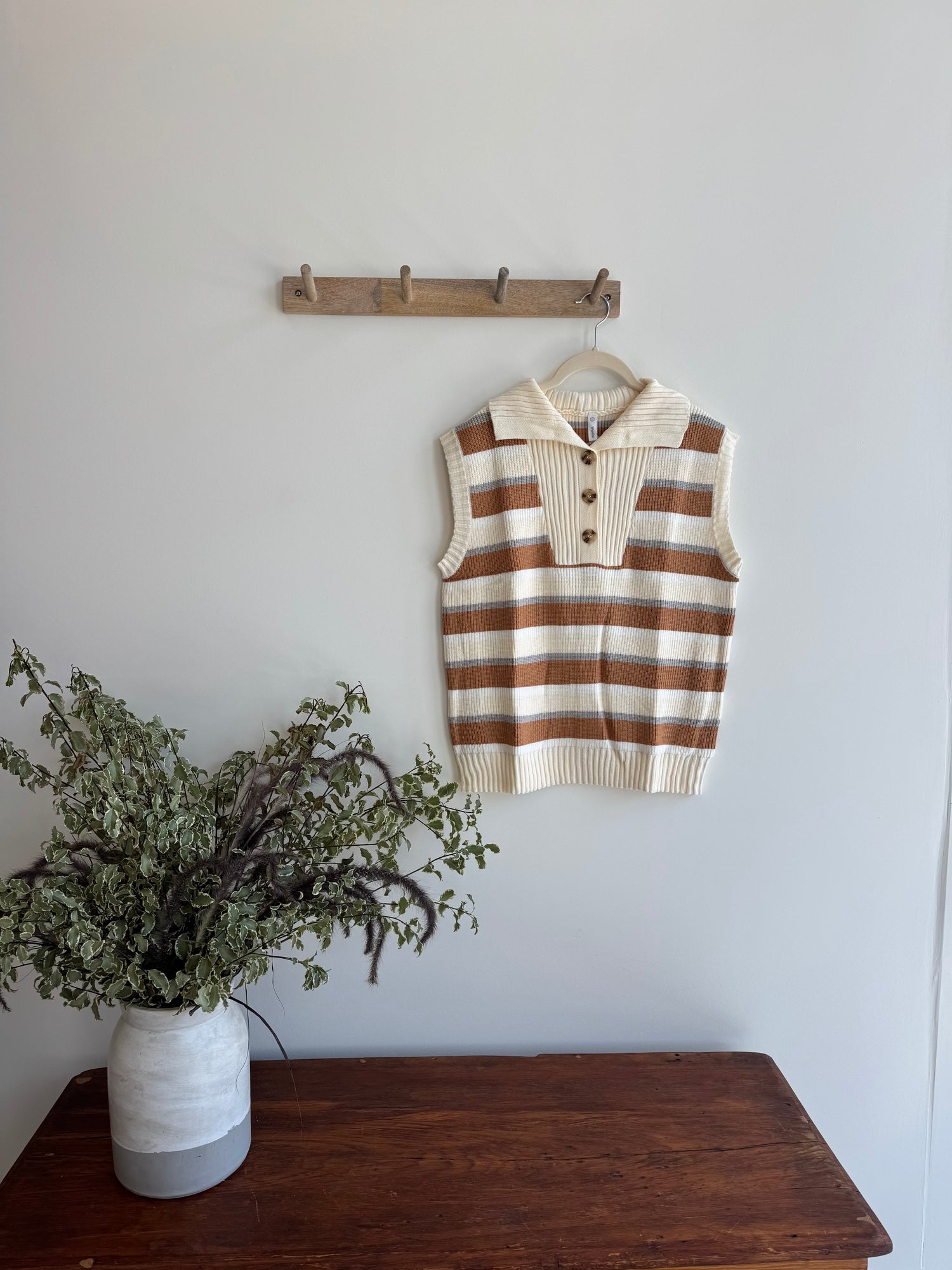 Multi-color striped sweater vest
