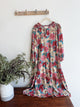 Floral Midi Dress With Tie Neck